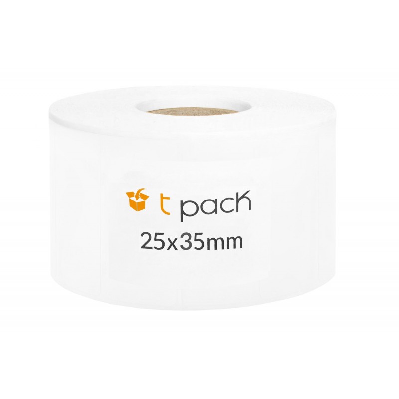 Poly thermal labels white 25x35mm