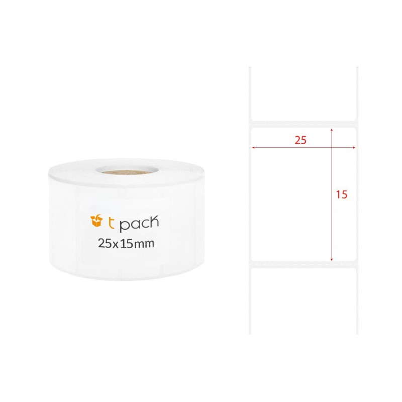 Poly thermal labels white 25x15mm