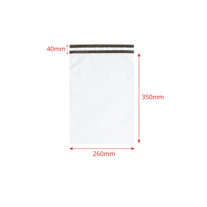 Poly mailers standard 260x350 mm 50pcs no printing