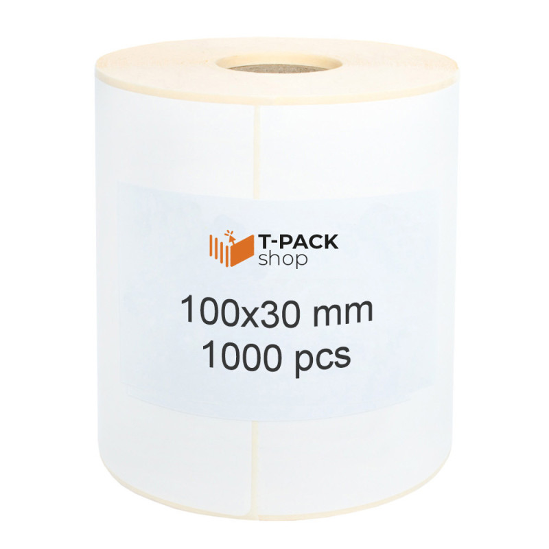 Thermal Labels 100x30 1000pcs core 40mm white