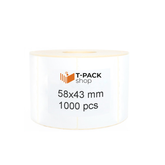 Thermal Transfer Labels 58x43 1000pcs 40mm white