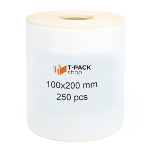 Thermal labels 100x200 250pcs Thread 25mm White