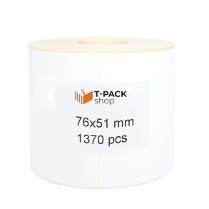 Thermal Labels 76x51 1370pcs core 25mm white