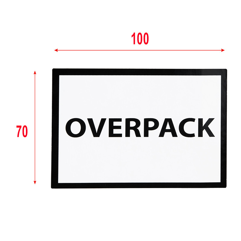 Warning Labels OVERPACK 100x70 250pcs 40mm