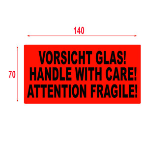 Warning labels ATTENTION FRAGILE! 70x140 500pcs