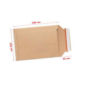 Cardboard envelope 200x280mm A5+ brown