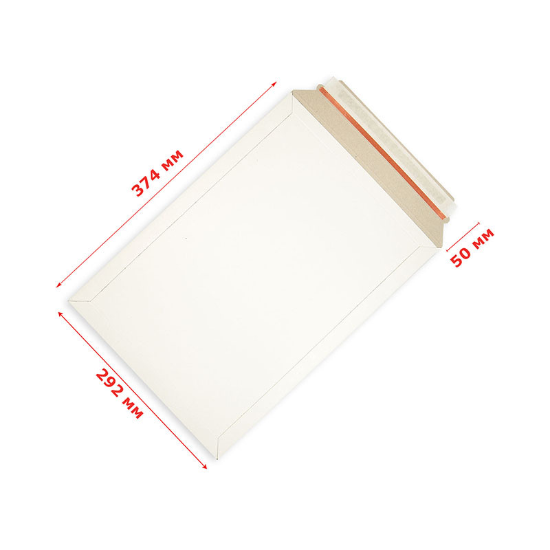 Cardboard envelope 292x374mm B4+ white