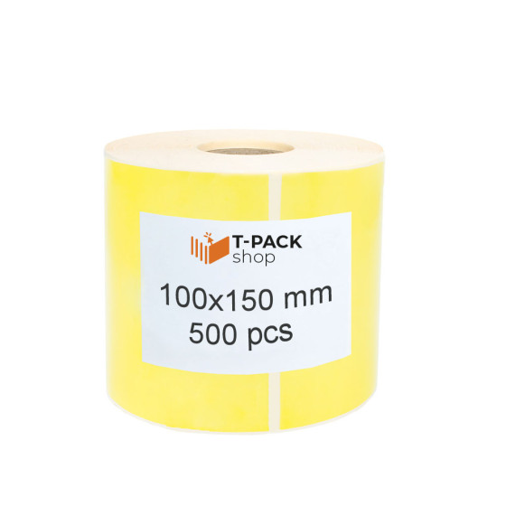 Thermal Labels 100x150mm 500pcs core 25mm yellow