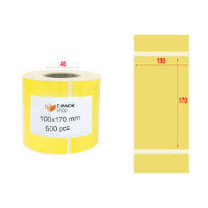 Thermal Labels 100x170 500pcs core 40mm yellow