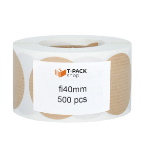 Thermal transfer labels fi40mm 500pcs 40mm eko kraft