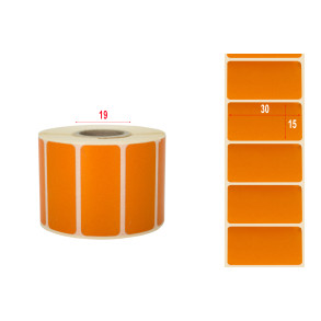 Thermal labels opaque 30x15mm 750pcs 19mm Orange