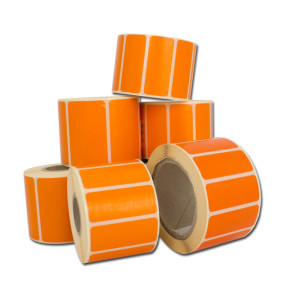 Thermal labels opaque 30x15mm 750pcs 19mm Orange