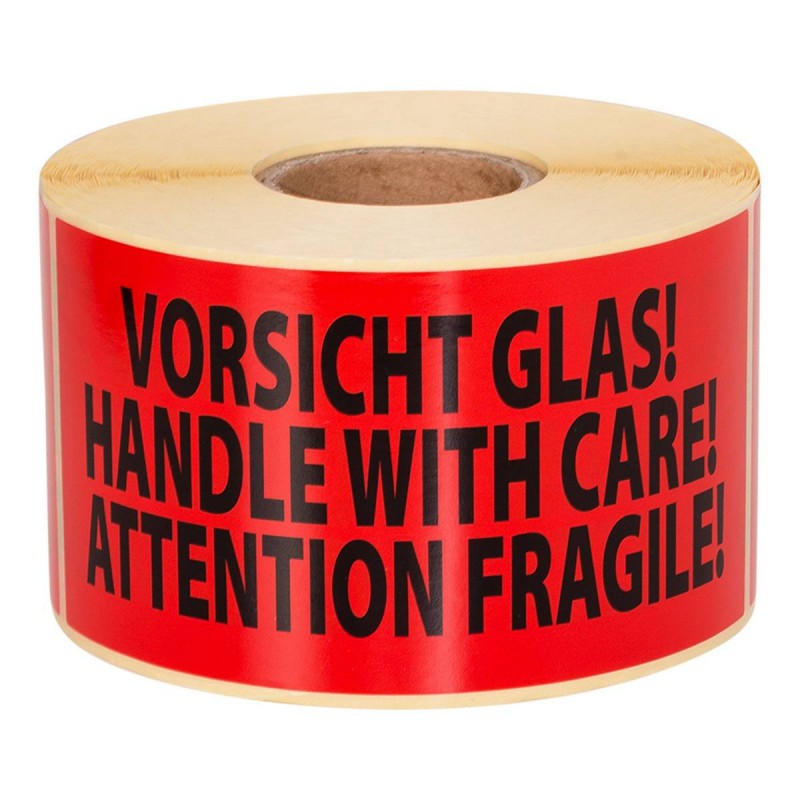 Warning labels ATTENTION FRAGILE! 70x140 500pcs