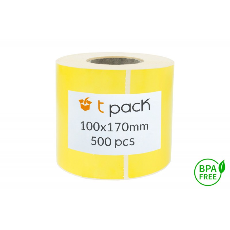 Thermal Labels 100x170 500pcs core 40mm yellow