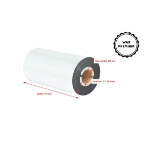 Premium Wax Thermal Transfer Ribbon 110x300 Black 1inch OUT