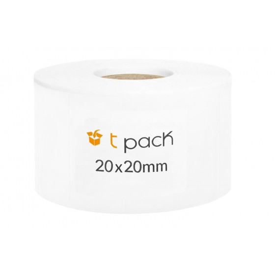 Poly thermal transfer labels white 20x20