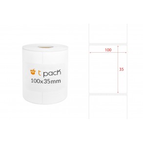 Poly thermal labels white 100x35mm