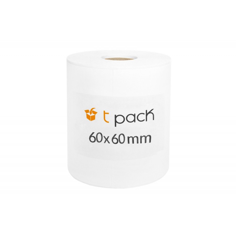 Poly thermal labels white 60x60mm