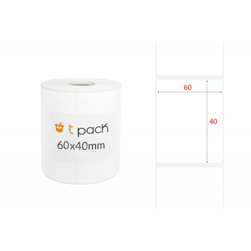 Poly thermal labels white 60x40mm