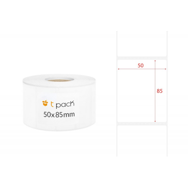 Poly thermal labels white 50x85mm