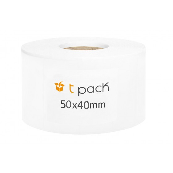 Poly thermal labels white 50x40mm