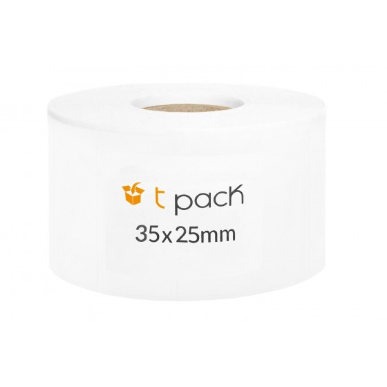 Poly thermal labels white 35x25mm