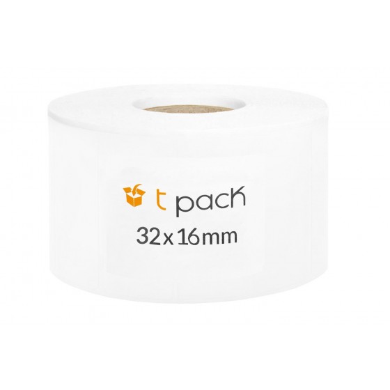 Poly thermal labels white 32x16mm